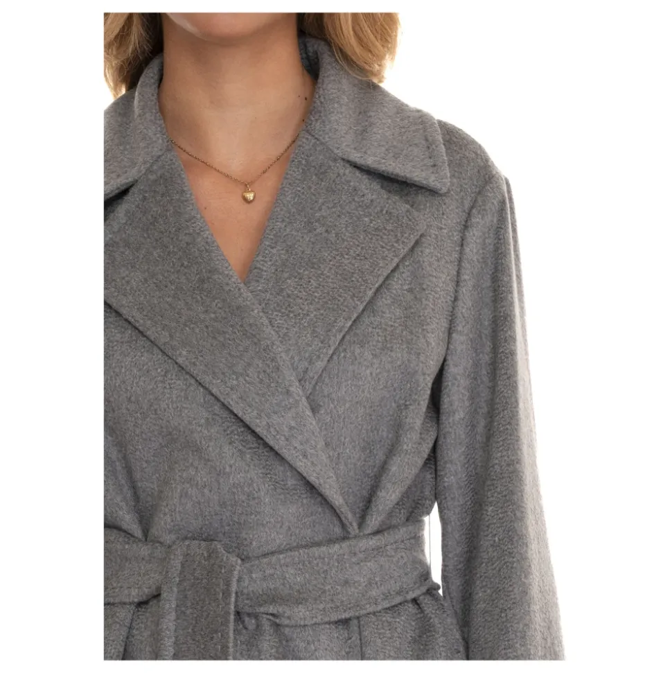 Manteau en laine ceinturé avec poches