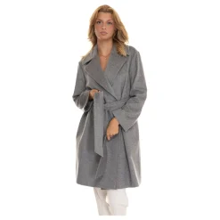 Manteau en laine ceinturé avec poches