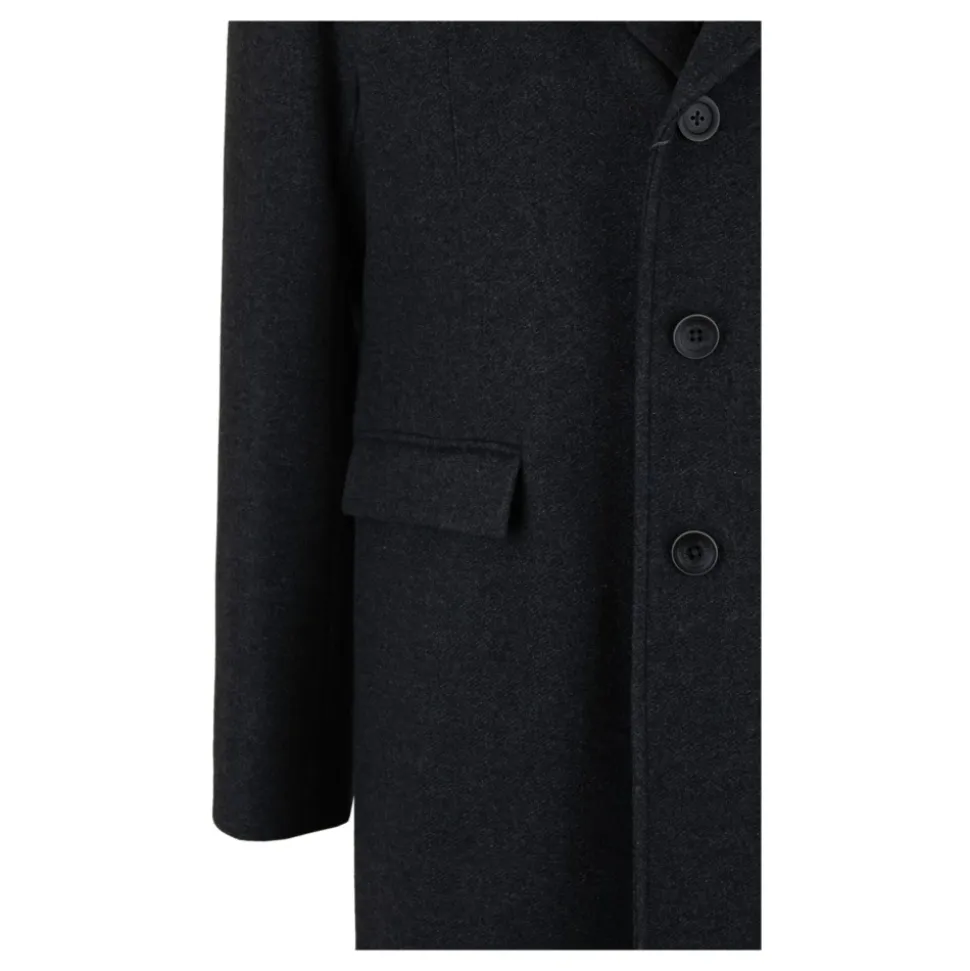 Manteau en Laine Mélangée Zippé