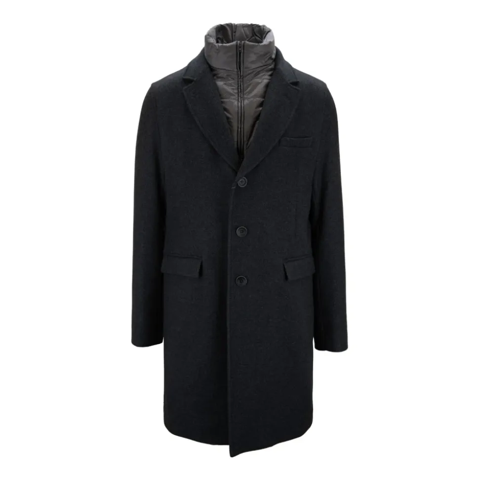 Manteau en Laine Mélangée Zippé