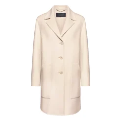 Manteau en tissu double avec revers, boutonnières et poches