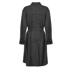 Manteau Gris en Laine à Double Boutonnage
