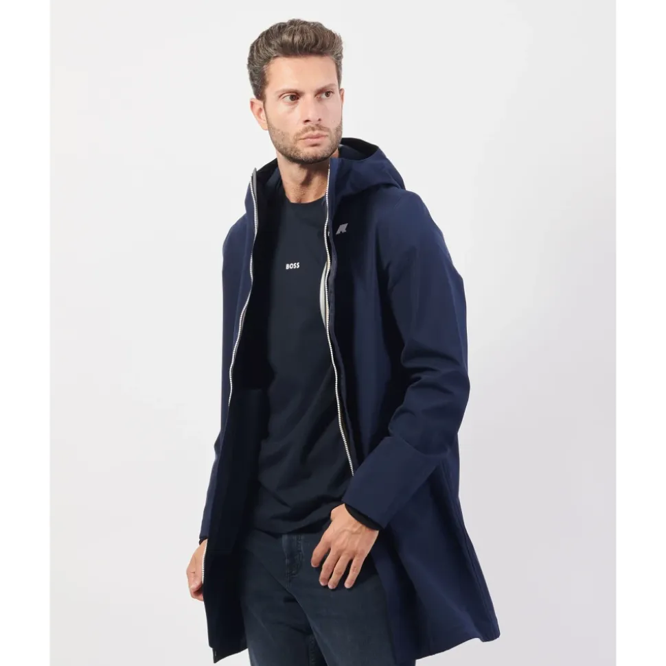 Manteau Long Bleu Imperméable Coupe-vent