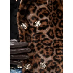 Manteau Long d`Hiver Réversible en Fausse Fourrure