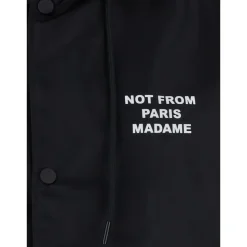 Manteau Parka Noir avec Détails Logo