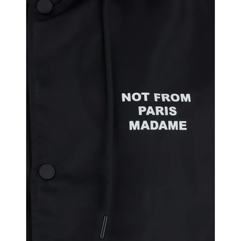 Manteau Parka Noir avec Détails Logo