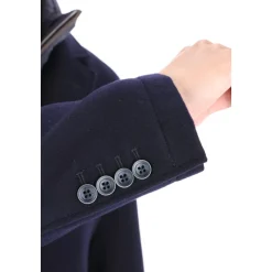 Manteau rembourré en laine bleue