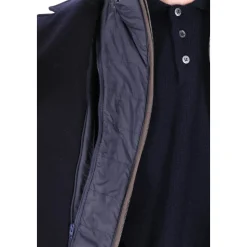 Manteau rembourré en laine bleue