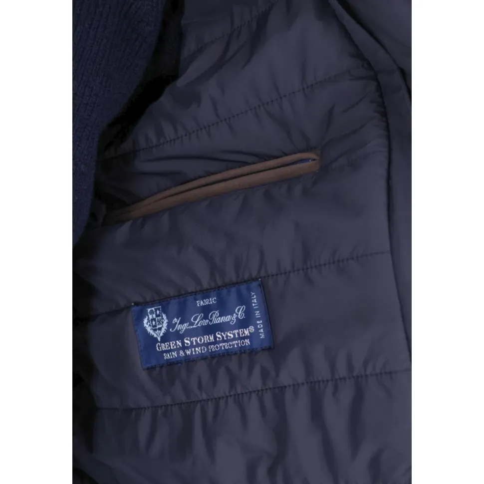 Manteau rembourré en laine bleue