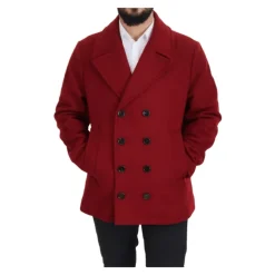 Manteau Rouge Double Boutonnage Luxueux