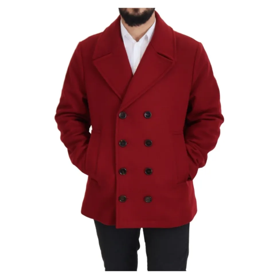 Manteau Rouge Double Boutonnage Luxueux