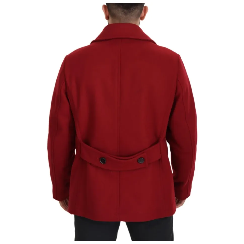 Manteau Rouge Double Boutonnage Luxueux