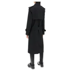 Manteau Trench en Soie Noire AW24