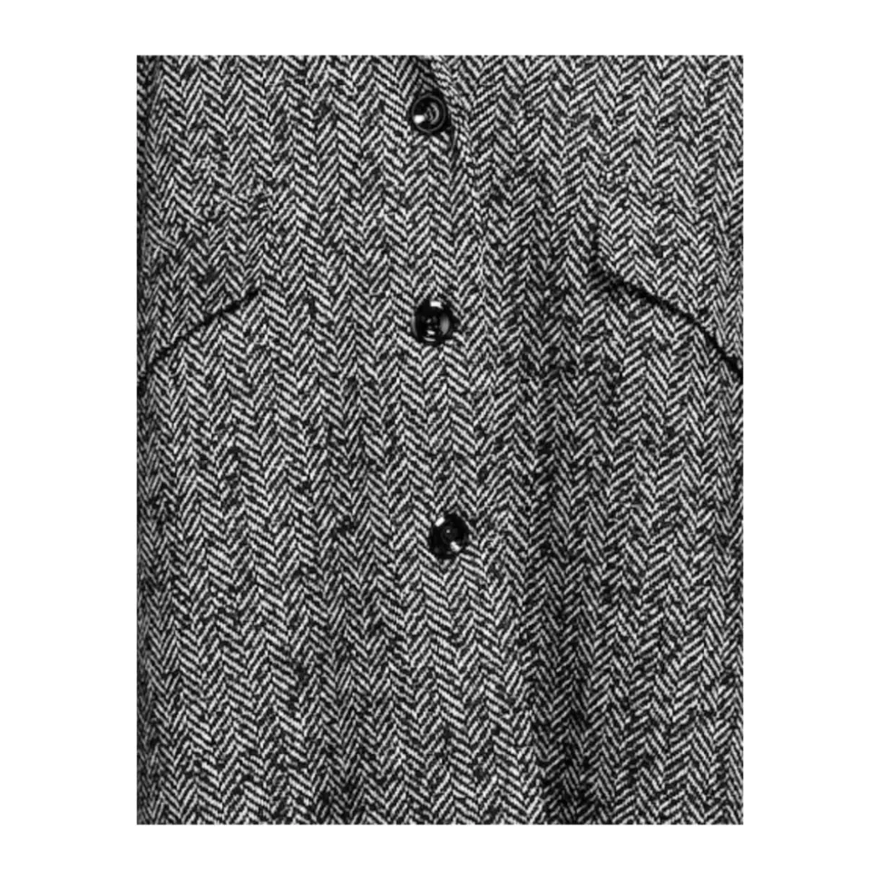 Manteau tweed à motif bicolore