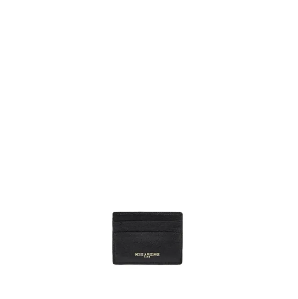 Marcia black leather card holder