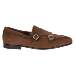 Marron Chaussures plates à double boucle