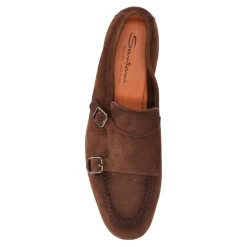 Marron Chaussures plates à double boucle