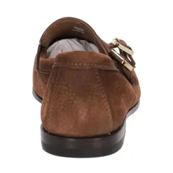 Marron Chaussures plates à double boucle