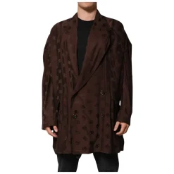 Marron Veste Manteau à Monogramme Logo