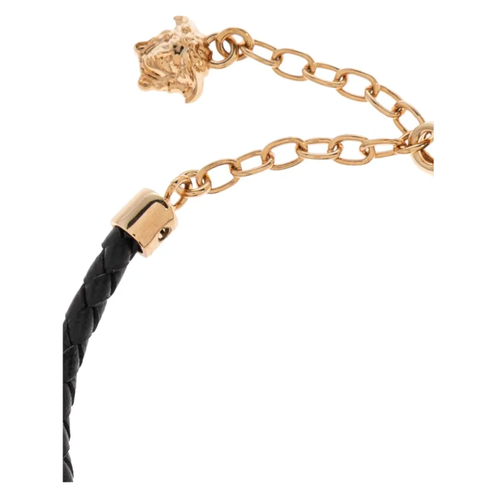 Medusa '95 Crystal Leather Bracelet