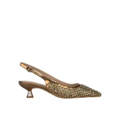 Metallic Effect Mesh Slingback Shoe