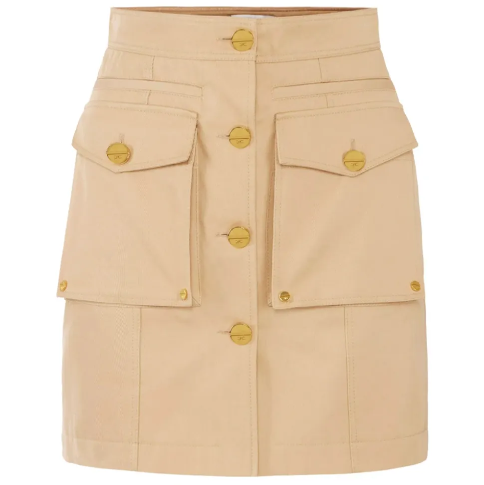 Mini-jupe en gabardine de coton avec poches cargo