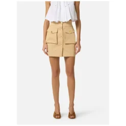 Mini-jupe en gabardine de coton avec poches cargo