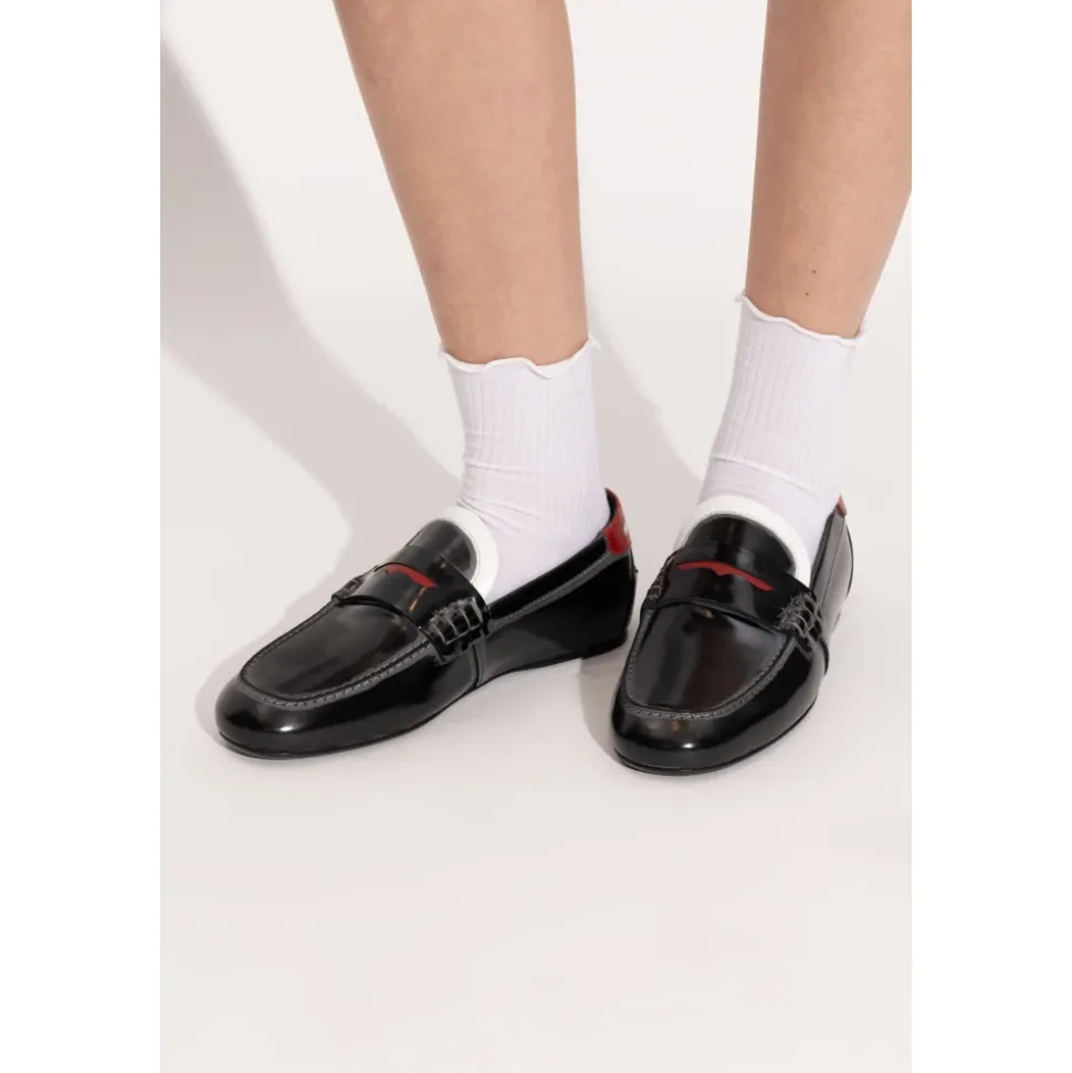 Mocassin en cuir avec languette logo