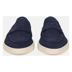 Mocassin en daim bleu