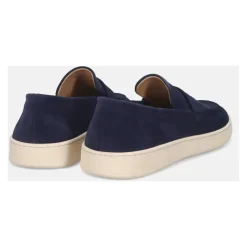 Mocassin en daim bleu