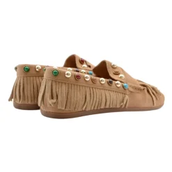 Mocassin en daim à franges