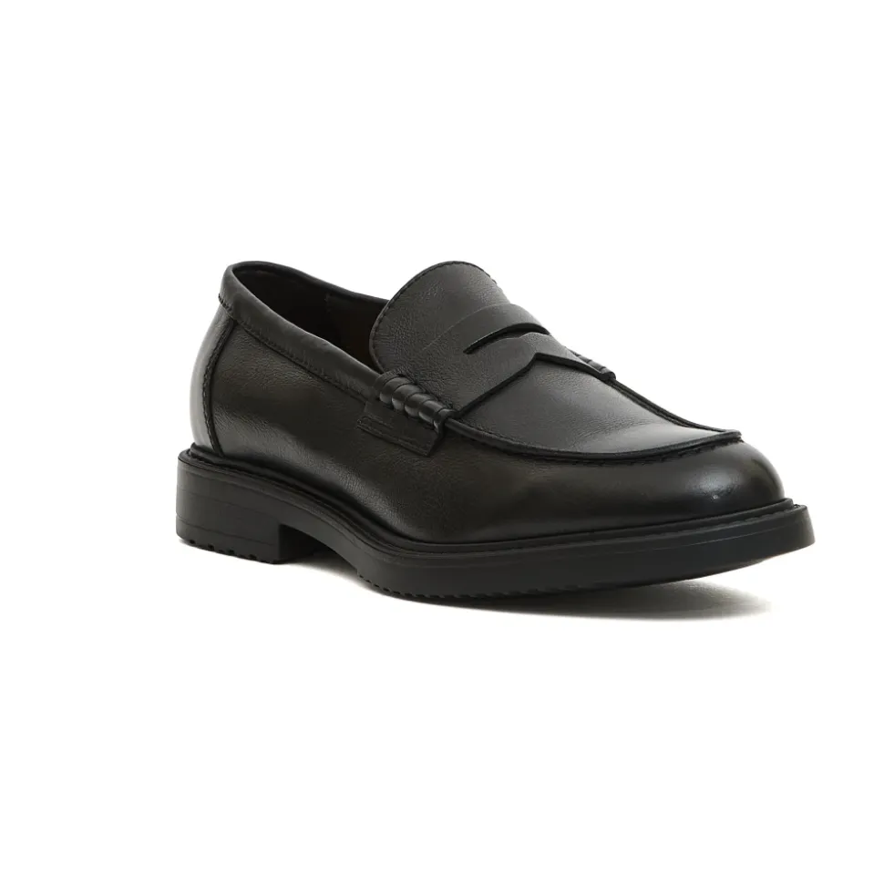 Mocassin Penny en cuir noir