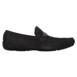 Mocassins en Cuir à Bout Carré avec Clous en Caoutchouc