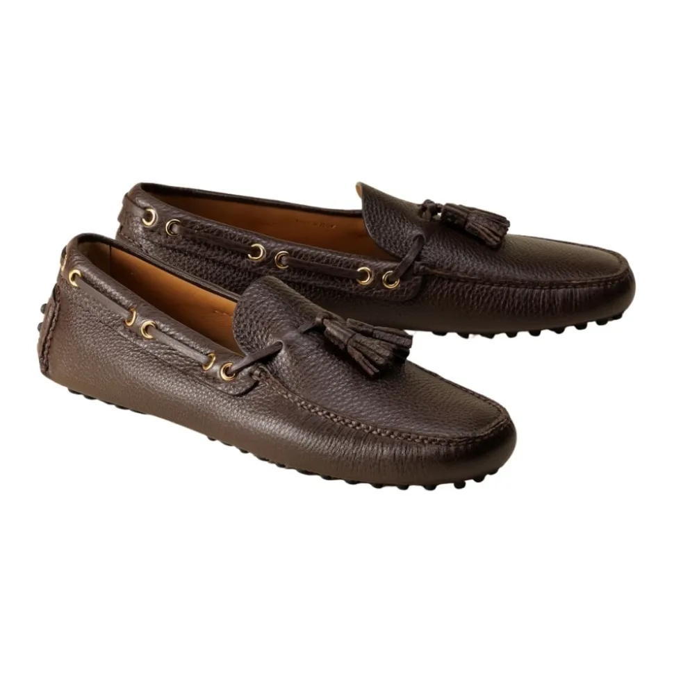 Mocassins en cuir marron