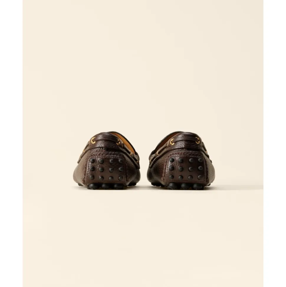 Mocassins en cuir marron