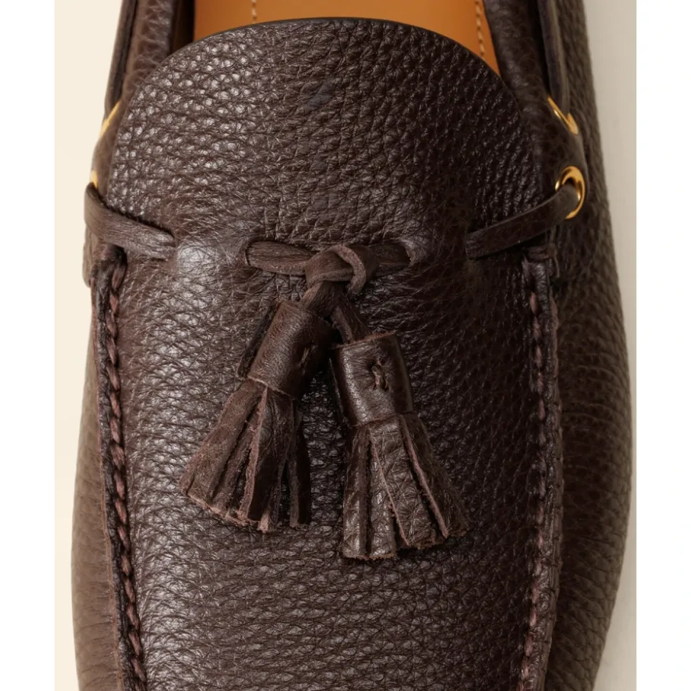 Mocassins en cuir marron