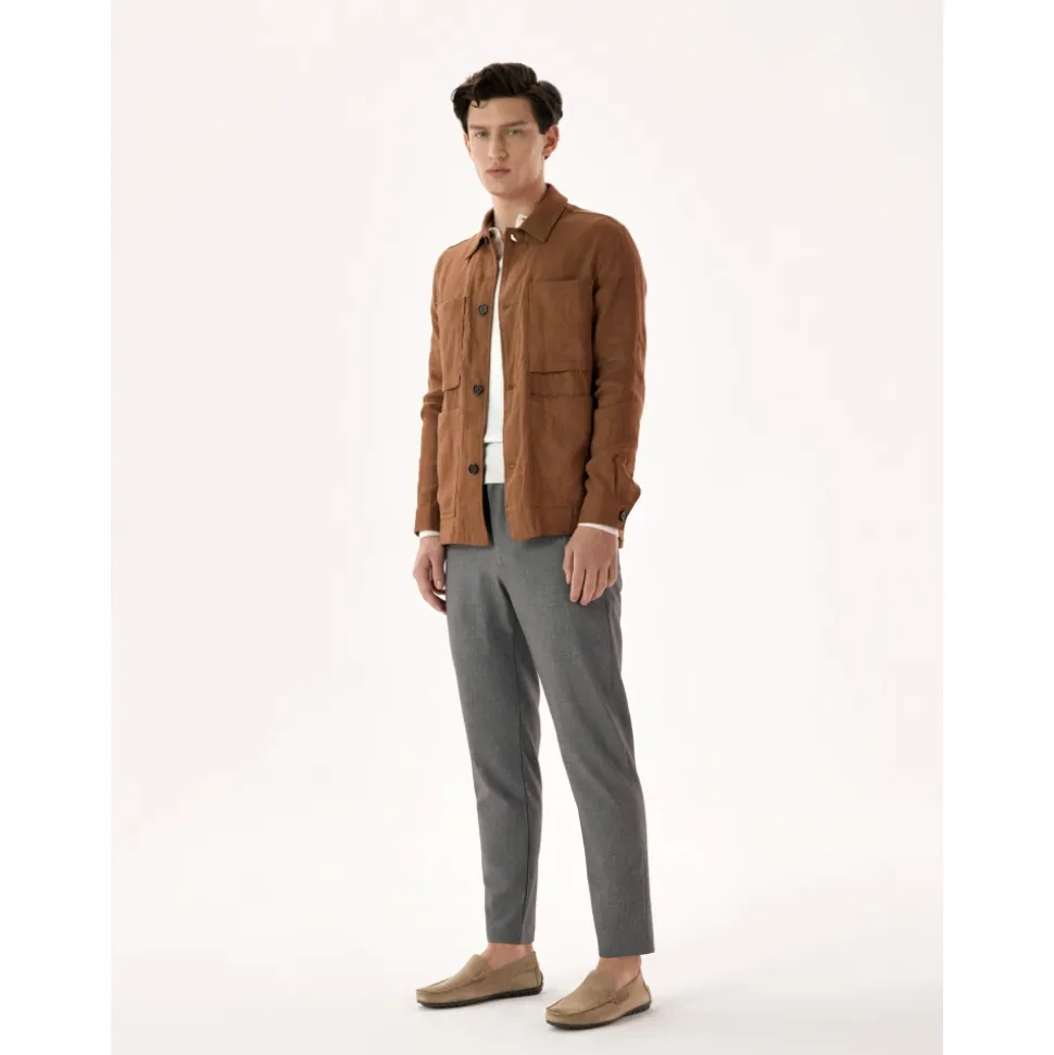 Mocassins en daim couleur taupe