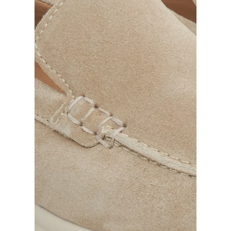 Mocassins en Velours Naturel Beige Sable pour Femmes ER00113365