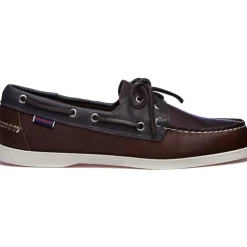 Mocassins Nautiques Cognac Bleu Marine