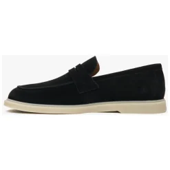 Mocassins noirs pour hommes en vrai velours italien