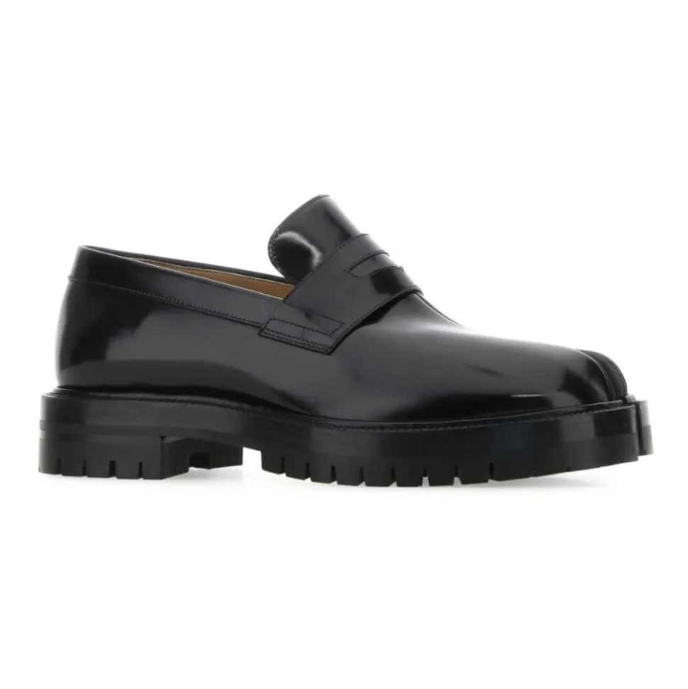 Mocassins Tabi en cuir noir