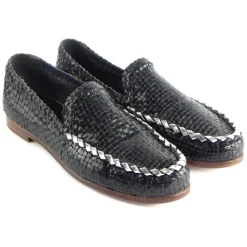 Mocassin Tressé Bleu