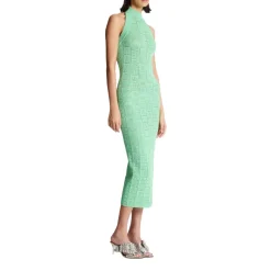 Monogram knit backless dress