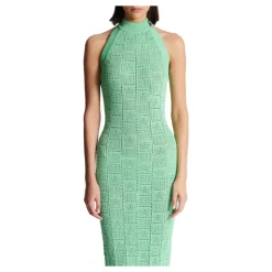 Monogram knit backless dress