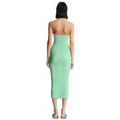 Monogram knit backless dress
