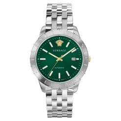 Montre automatique avec fenêtre de date et bracelet en acier inoxydable