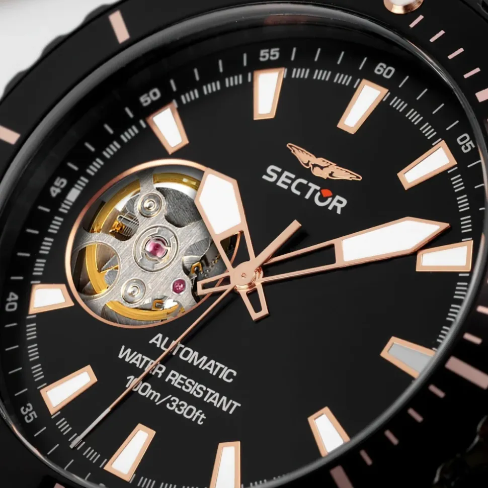Montre Automatique Homme Acier Noir
