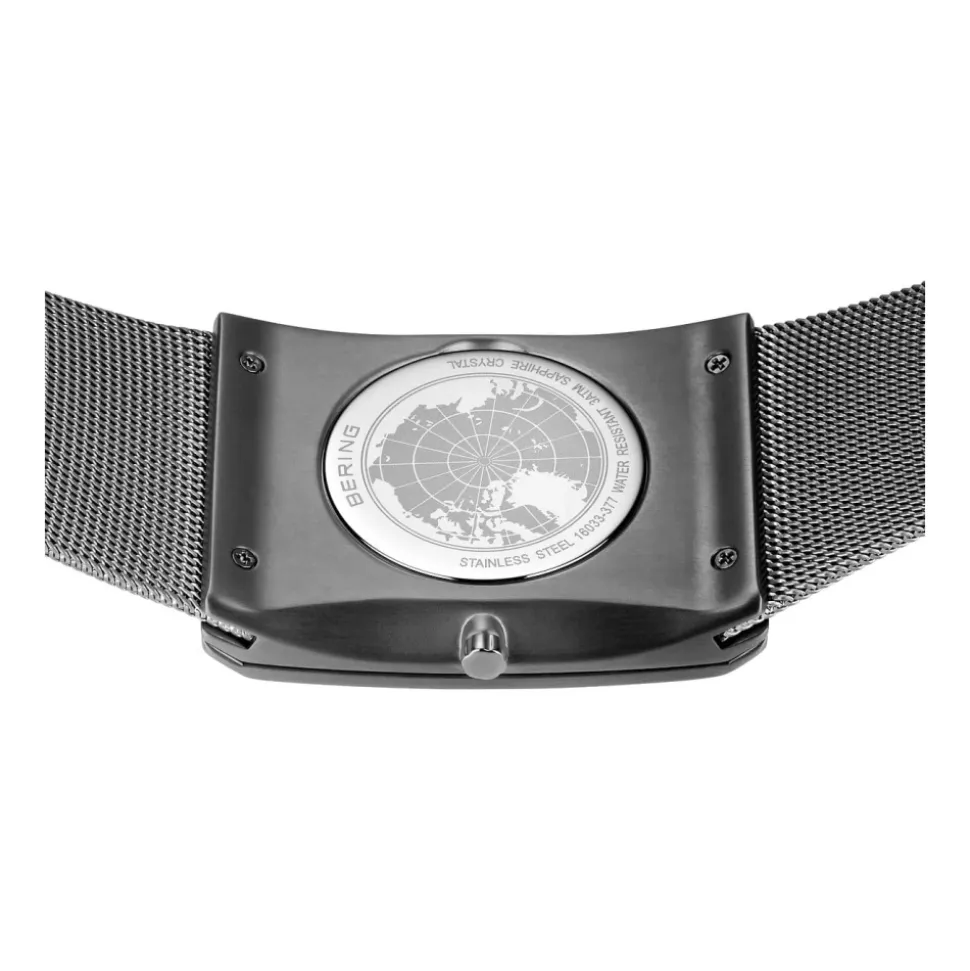 Montre Homme Bracelet Milanais Acier Inoxydable Verre Saphir 41mm Gris 16033-377