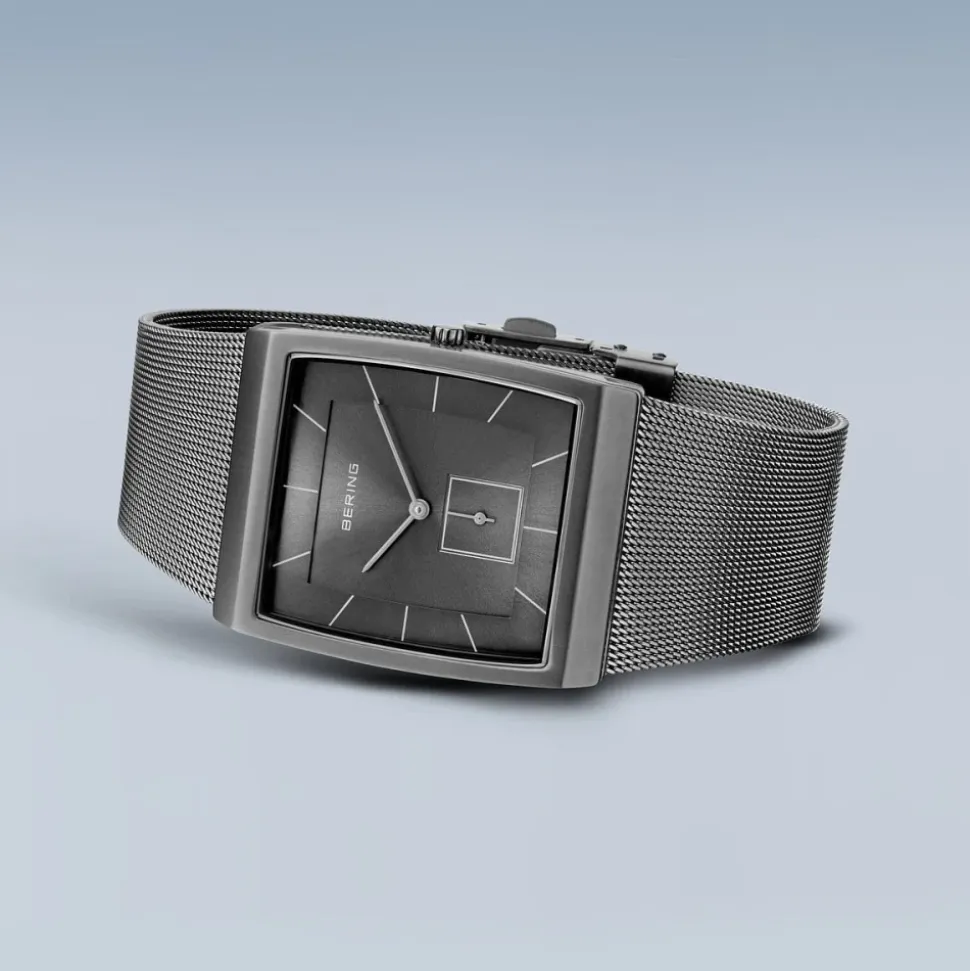 Montre Homme Bracelet Milanais Acier Inoxydable Verre Saphir 41mm Gris 16033-377