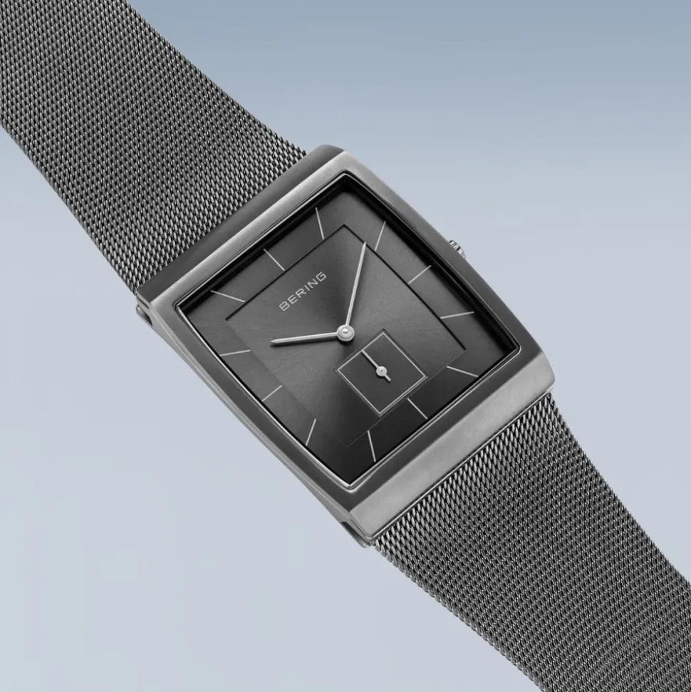 Montre Homme Bracelet Milanais Acier Inoxydable Verre Saphir 41mm Gris 16033-377